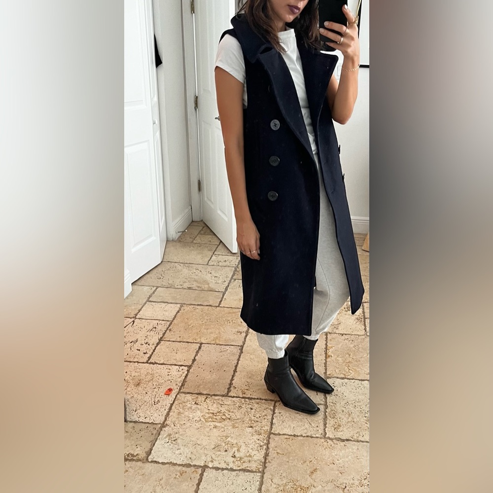 NLST sleeveless peacoat wool vest- size S